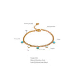 Stainless Steel Turquoise Stone Resin Eye Charm Bracelet Bangle