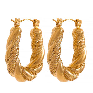 Golden Charm Hoop Earrings 18k-Plated Stainless Steel