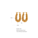 Golden Charm Hoop Earrings 18k-Plated Stainless Steel