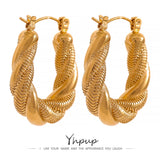 Golden Charm Hoop Earrings 18k-Plated Stainless Steel