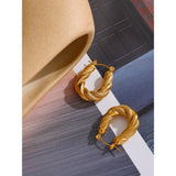 Golden Charm Hoop Earrings 18k-Plated Stainless Steel