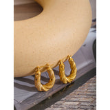 Golden Charm Hoop Earrings 18k-Plated Stainless Steel