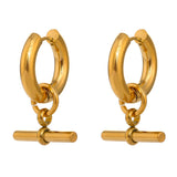 Golden Geometric Huggie Earrings Statement Metal