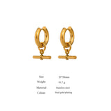 Golden Geometric Huggie Earrings Statement Metal