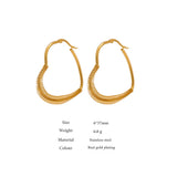 Golden Geometric Hoop Earrings for Women Bijoux Femme Gift