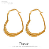 Golden Geometric Hoop Earrings for Women Bijoux Femme Gift