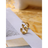 Stainless Steel Unusual Stud Earrings 18K Plated Geometric Stylish Gift