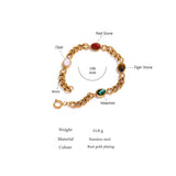 Vintage Natural Stone Necklace Bracelet Set for Women