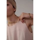Vintage Natural Stone Necklace Bracelet Set for Women