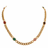 Vintage Natural Stone Necklace Bracelet Set for Women