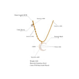 Moon Pendant Necklace Stainless Steel Shell Charm Jewelry