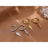 Stainless Steel Wing Huggie Hoop Earrings Golden Women Stylish Jewelry