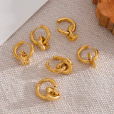 Star Moon Heart Drop Hoop Earrings 18k Plated Stainless Steel