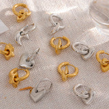 Star Moon Heart Drop Hoop Earrings 18k Plated Stainless Steel