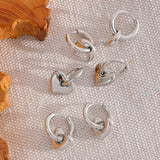 Star Moon Heart Drop Hoop Earrings 18k Plated Stainless Steel