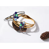 Enamel Eye Stainless Steel Bangle Charm Bracelet