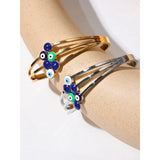 Enamel Eye Stainless Steel Bangle Charm Bracelet