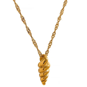 Stainless Steel Conch Pendant Necklace Waterproof Jewelry