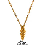 Stainless Steel Conch Pendant Necklace Waterproof Jewelry