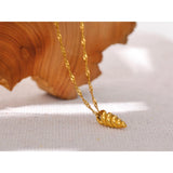 Stainless Steel Conch Pendant Necklace Waterproof Jewelry