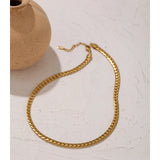 Snake Chain Choker Necklace Stainless Steel Metal Texture Collar