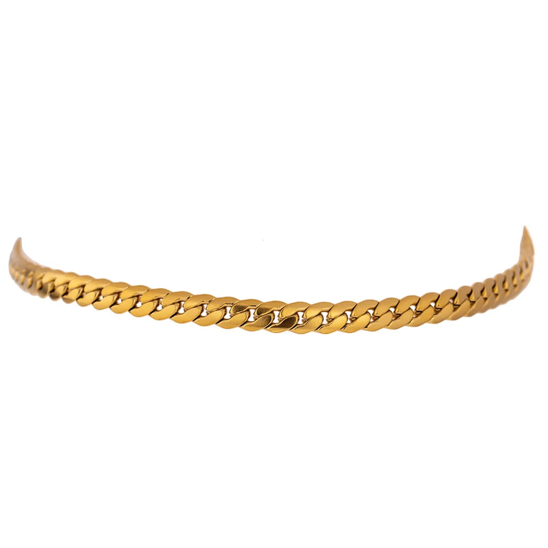 Snake Chain Choker Necklace Stainless Steel Metal Texture Collar