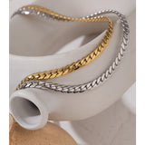 Snake Chain Choker Necklace Stainless Steel Metal Texture Collar