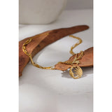 Stars Moon Pendant Necklace Stainless Steel Metal 18K Plated Chain Choker