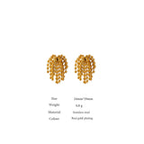 Fireworks Stud Earrings Stainless Steel 18K Plated Waterproof Jewelry