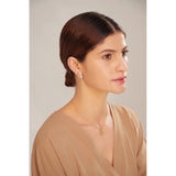 Pearls Geometric Stud Earrings with CZ - Stylish Women's Jewelry