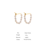 Natural Freshwater Pearl Hoop Earrings for Women