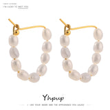 Natural Freshwater Pearl Hoop Earrings for Women