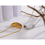 Stainless Steel Heart Love Pendant Necklace Silver Charm Jewelry