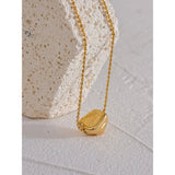 Geometric Stainless Steel Pendant Necklace 18K PVD Plated Metal Charm Gift