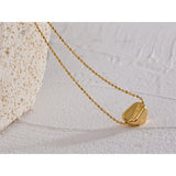 Geometric Stainless Steel Pendant Necklace 18K PVD Plated Metal Charm Gift
