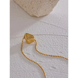 Geometric Stainless Steel Pendant Necklace 18K PVD Plated Metal Charm Gift