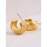 Vintage Stainless Steel Hoop Earrings for Women