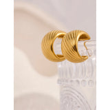 Vintage Stainless Steel Hoop Earrings for Women