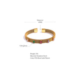 Colorful CZ Stainless Steel Charm Bracelet Bangle