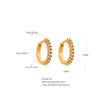 CZ Stainless Steel Small Hoop Earrings Charm Jewelry