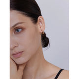 CZ Stainless Steel Small Hoop Earrings Charm Jewelry