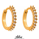 CZ Stainless Steel Small Hoop Earrings Charm Jewelry