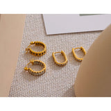 CZ Stainless Steel Hoop Earrings