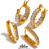 CZ Stainless Steel Hoop Earrings