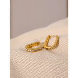 CZ Stainless Steel Hoop Earrings