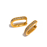CZ Stainless Steel Hoop Earrings
