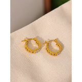 CZ Stainless Steel Hoop Earrings
