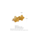 Vintage Stainless Steel Flower Stud Earrings for Women