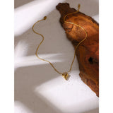 Temperament Heart Pendant Chain Necklace for Women Stainless Steel Choker