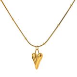 Temperament Heart Pendant Chain Necklace for Women Stainless Steel Choker